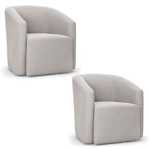 Poltrona Decorativa Orgânica Kit 2 Stella Max Veludo Cinza D03 - D`rossi