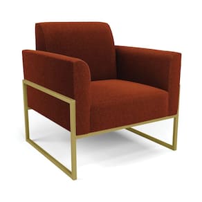 Poltrona Sala Estar Industrial Alta Dourado Marisa Bouclê Terra D03 - D`rossi