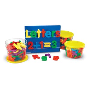 Recursos de aprendizagem de brinquedos: letras e números magnéticos gigantes, 80 unidades