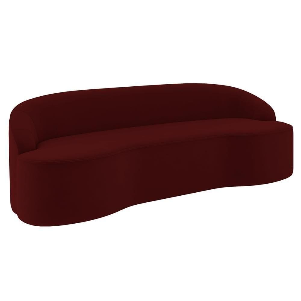 Sofá 4 Lugares Para Sala De Estar Living 230cm Theo D06 Veludo Bordô - Mpozenato
