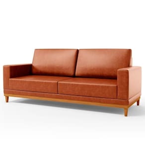 Sofá 2 Lugares 145cm Living Sala De Estar Kayrós D05 Sintético Camel - Mpozenato