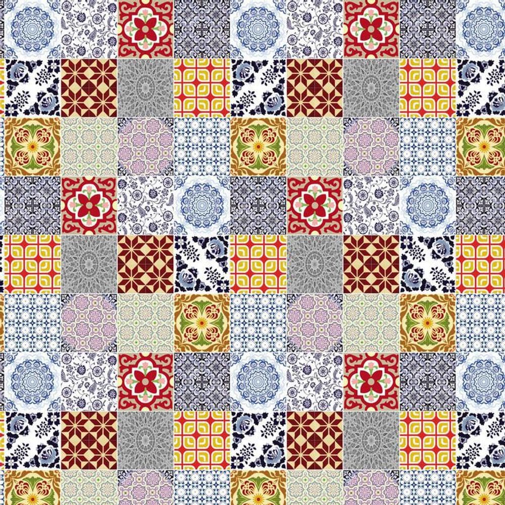 Papel De Parede Azulejo Diversas Cores Autocolante Cozinha