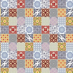 Papel De Parede Azulejo Diversas Cores Autocolante Cozinha