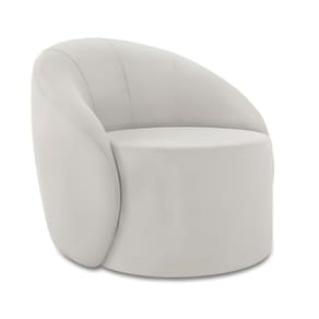 Poltrona Decorativa Orgânica Lua Veludo Cinza D03 - D`rossi