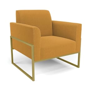Poltrona Sala Estar Industrial Alta Dourado Marisa Bouclê Mostarda D03 - D`rossi