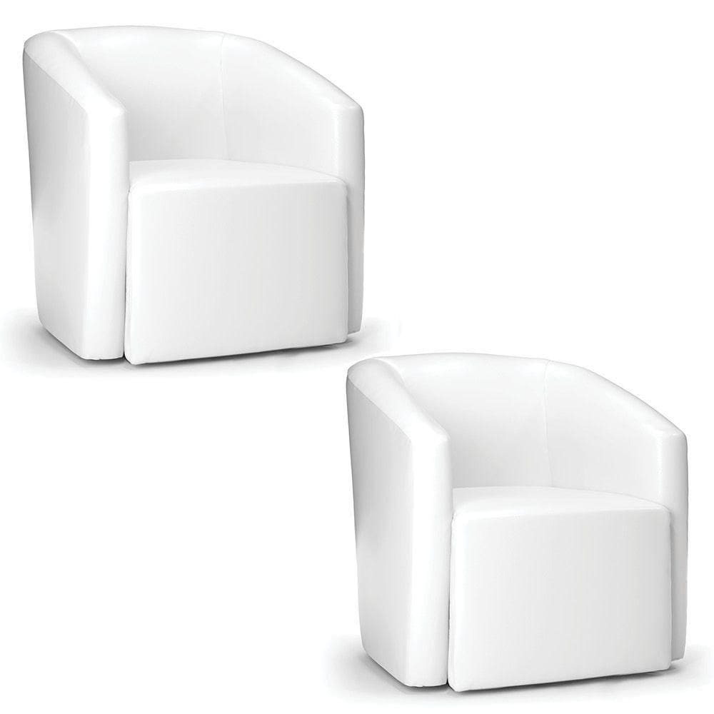 Poltrona Decorativa Orgânica Kit 2 Stella Max Sintético Pu Branco D03 - D`rossi