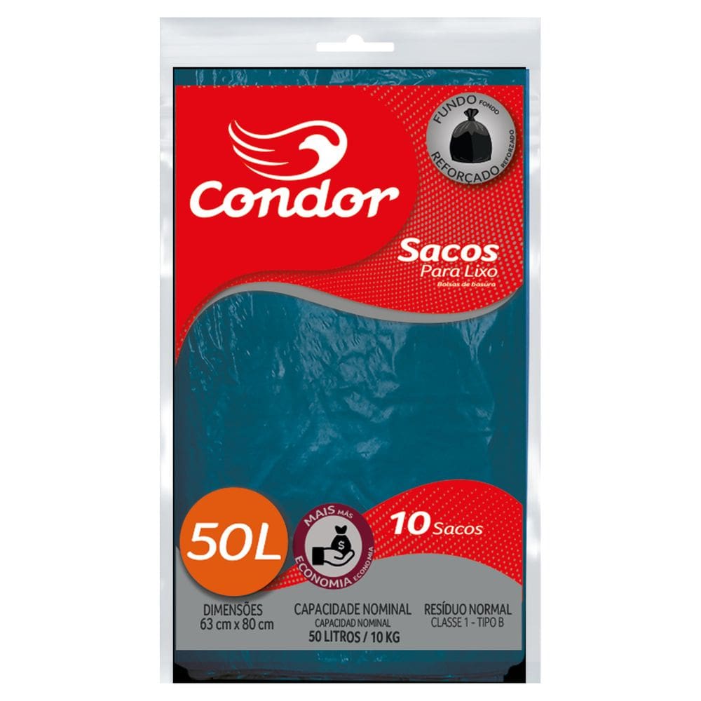 Saco para Lixo Tipo B 50l Condor 10 Unidades Mais Economia