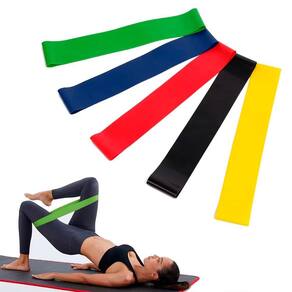 Kit 5 Faixas Elásticas Musculação Resistência E Fisioterapia