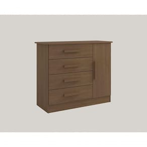 Cômoda Firenze 4 Gavetas 1 Porta C/sapateira - D` Doro Castanho