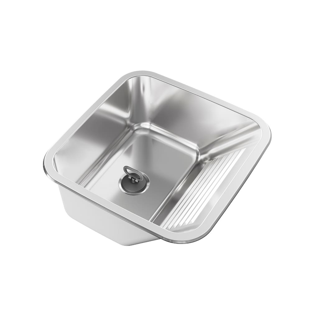 Tanque Monobloco Embutir Inox Polido 30 Litros com Válvula 3" 10.04.20447 Lavanderia