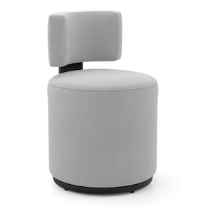 Puff Decorativo Orgânico Living Melis Veludo Cinza Claro Sintético Preto - Abmaza