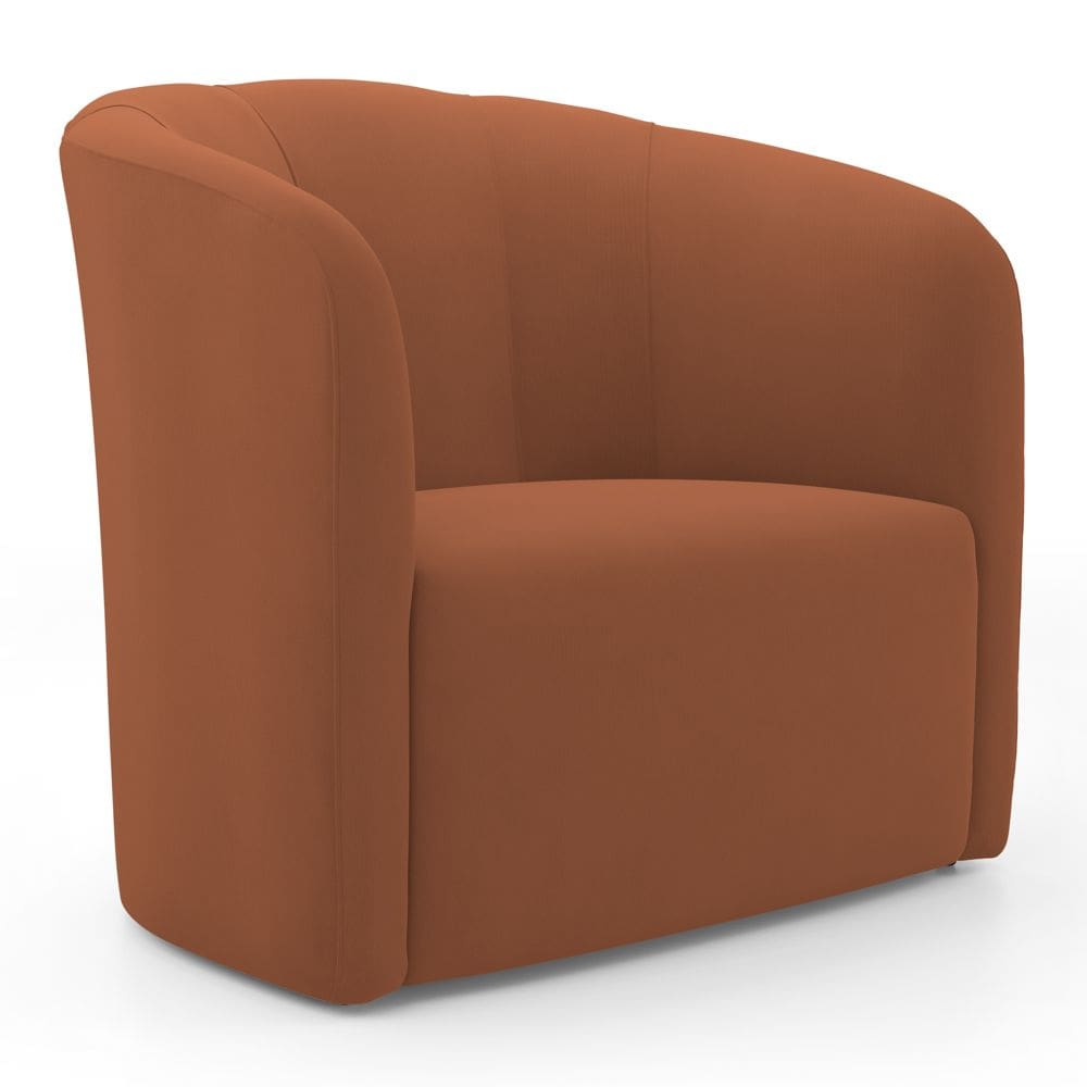 Poltrona Decorativa Living Abby Veludo Terracota - Abmaza