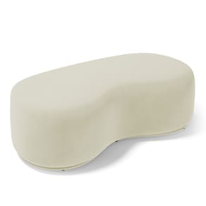 Puff Decorativo Living Aisha Orgânico 02 Lugares Suede Bege Claro - Abmaza