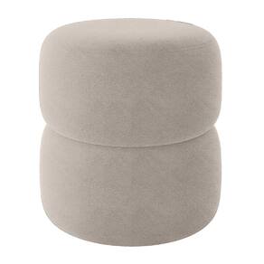 Puff Decorativo Orgânico Living Yaris Bouclê Bege - Abmaza