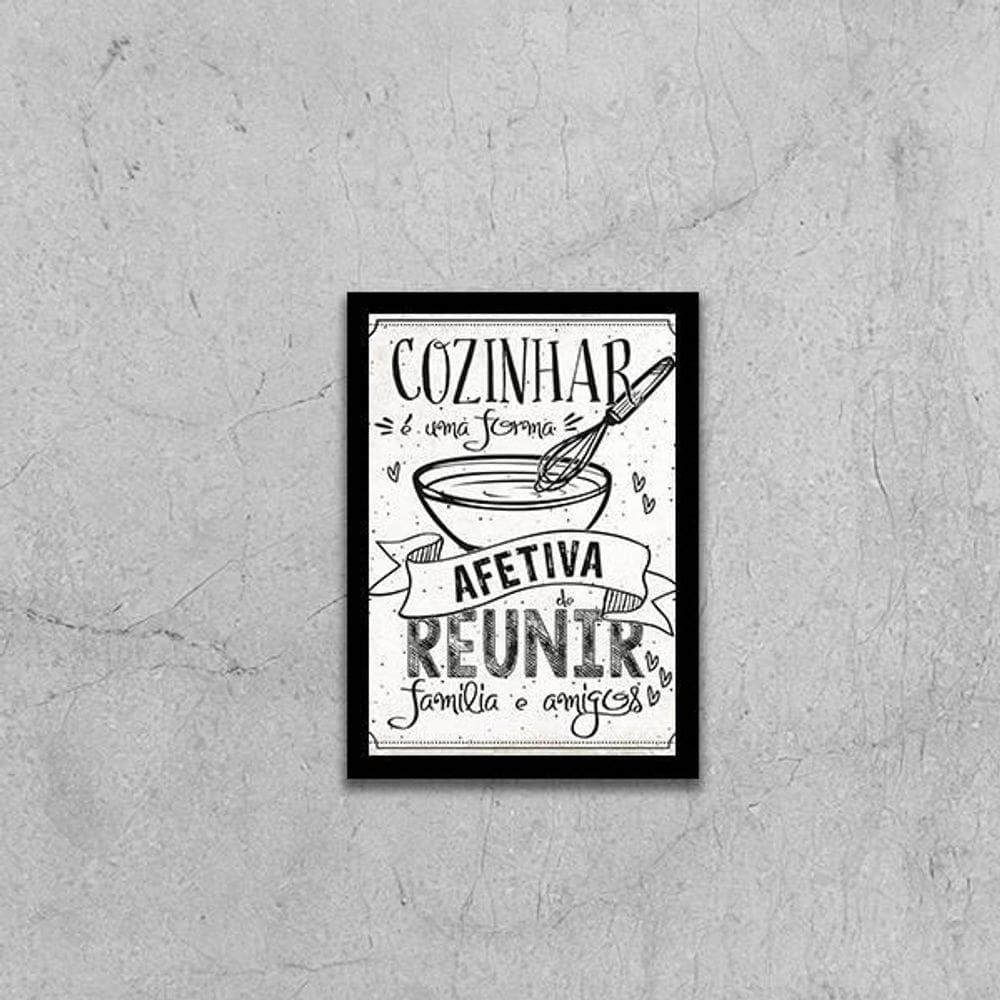 Quadro Cozinhar E Reunir Família E Amigos 24X18Cm