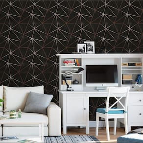 Papel De Parede Para Quarto Casal Sala Negro Fio Rosê 3M
