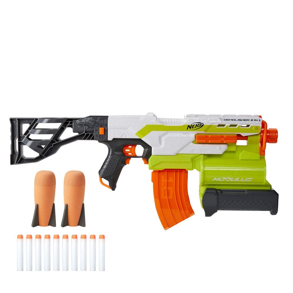 Blaster Nerf Modulus Demolisher 2 em 1 motorizado com dardos