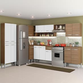 CozinhaCanto Emilly Armário Balcão 15 Portas BrancoMadesa