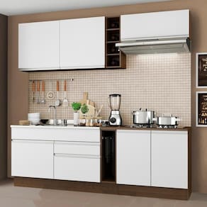 Cozinha Completa Parma Armário/Balcão Madesa Rustic/Branco