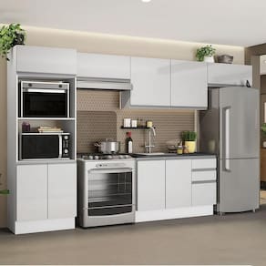 Cozinha Completa Acordes Glamy BrancoArmário Balcão Madesa