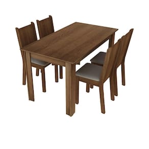 Sala Jantar Rosie Rustic/PérolaMesa 4 Cadeiras Madesa