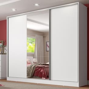 Guarda Roupa Royale Espelho MDF 3 Portas Correr Madesa