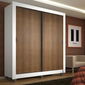 Guarda-Roupa Denver 2 Portas de Correr Rustic/Branco Madesa