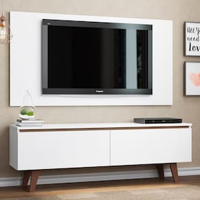 RackLe Mans ePainel TV55 Polegadas 2 Portas Branco Madesa