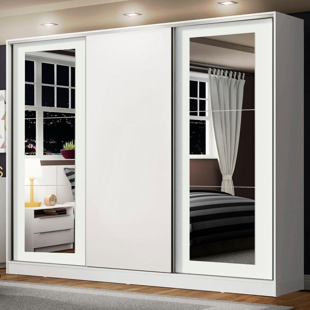 Guarda-roupa Casal Eros 3 Portas com Espelhos Madesa
