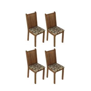 Kit 4 Cadeiras Rustic Floral Bege Madesa4290