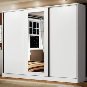 Guarda Roupa Casal Eros 3 Portas de Correr c/ Espelho Madesa