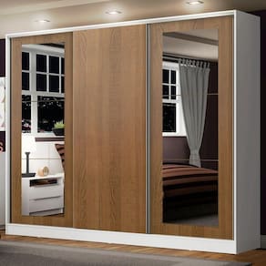 Guarda-roupa Casal Madesa Eros 3 Portas com Espelhos