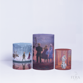 Trio de Capa Cilindro para Festa Infantil Veste Fácil C/elástico Frozen