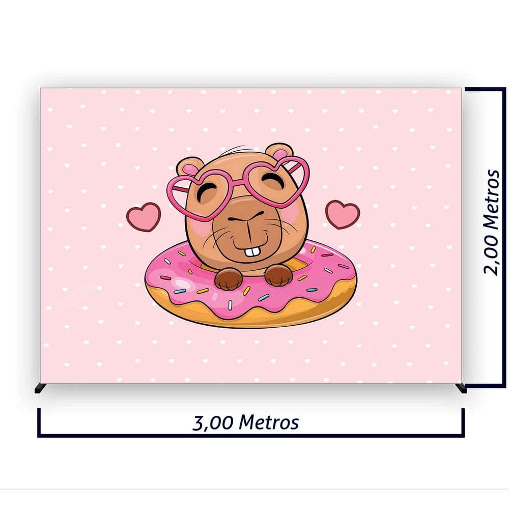 Painel de Festa Retangular Capivara Diversas Medidas - Fera Print