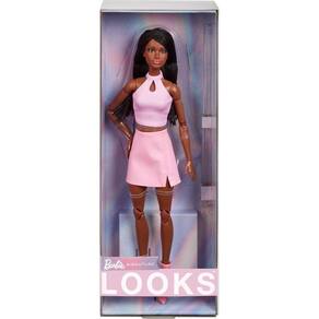 Boneca Barbie Looks colecionável nº 21 com tranças pretas Y2K