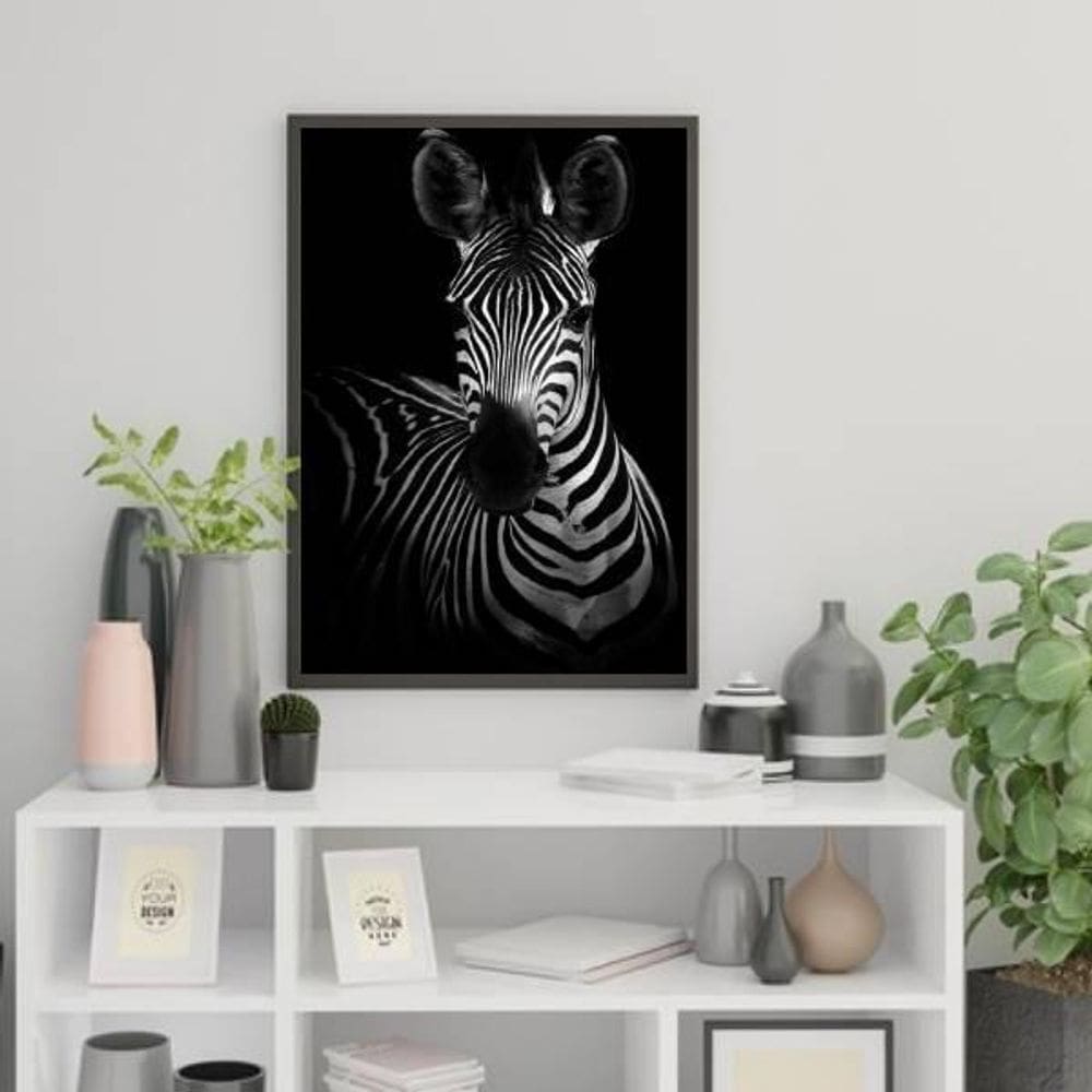 Quadro Decorativo Fotografia Zebra 24X18Cm - Com Vidro