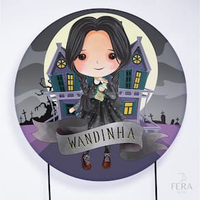 Painel Decorativo para Festa 1,30x1,30 metros Vesti Fácil com Elástico Wandinha - Fera Print