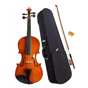 Kit Violino Acustico 4/4 Completo Maleta Luxo Arco Madeira Com Breu Cavalete Violinista Iniciante Estojo Mochila