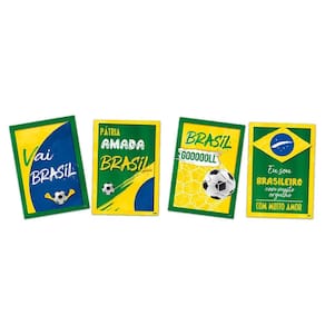 Quadros Decorativos Copa Do Mundo Brasil 2022 4 Unidades