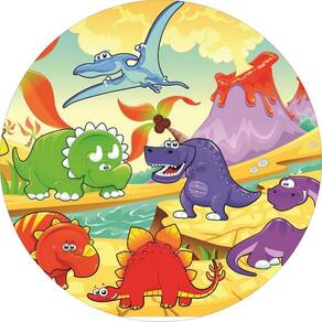 Painel Redondo 3D Sublimado Dino Baby Frd-1205