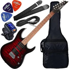 Kit Guitarra Ibanez Grx70 Qa Hsh Transparent Red Burst Trb
