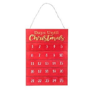 Calendário De Madeira Natalino 31X23Cm Com 2 Gizes Cromus