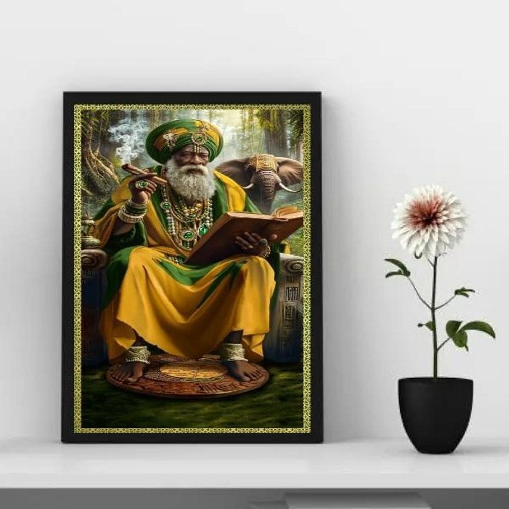 Quadro Orixá Orunmila Orula Orunla-Ifá 33X24Cm