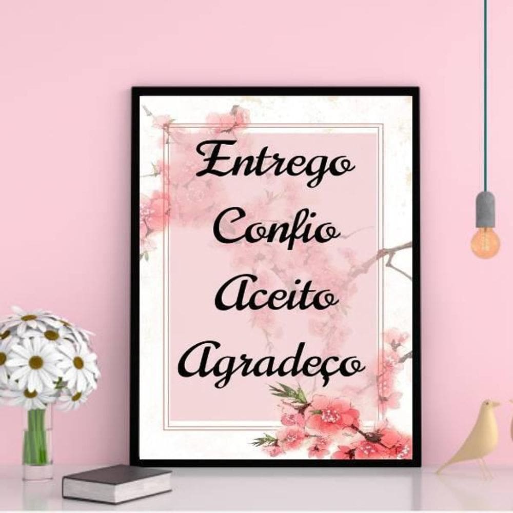 Quadro Floral Hooponopono 45X34Cm