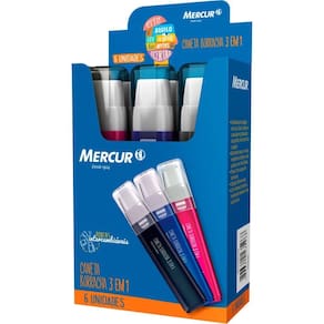 Borracha Caneta Branca Executiva C/3 Refis 06 unid - Mercur