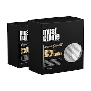 Shampoo em barra para barba MUSTCULINE Solid, sem perfume, para homens, pacote com 2 unidades