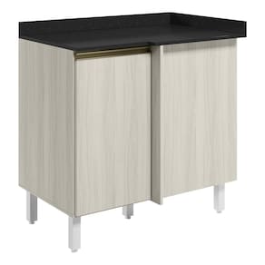 Balcao Com Tampo Canto Reto MDF Kali 12227 Bianco Toq Bianco Toq Nicioli