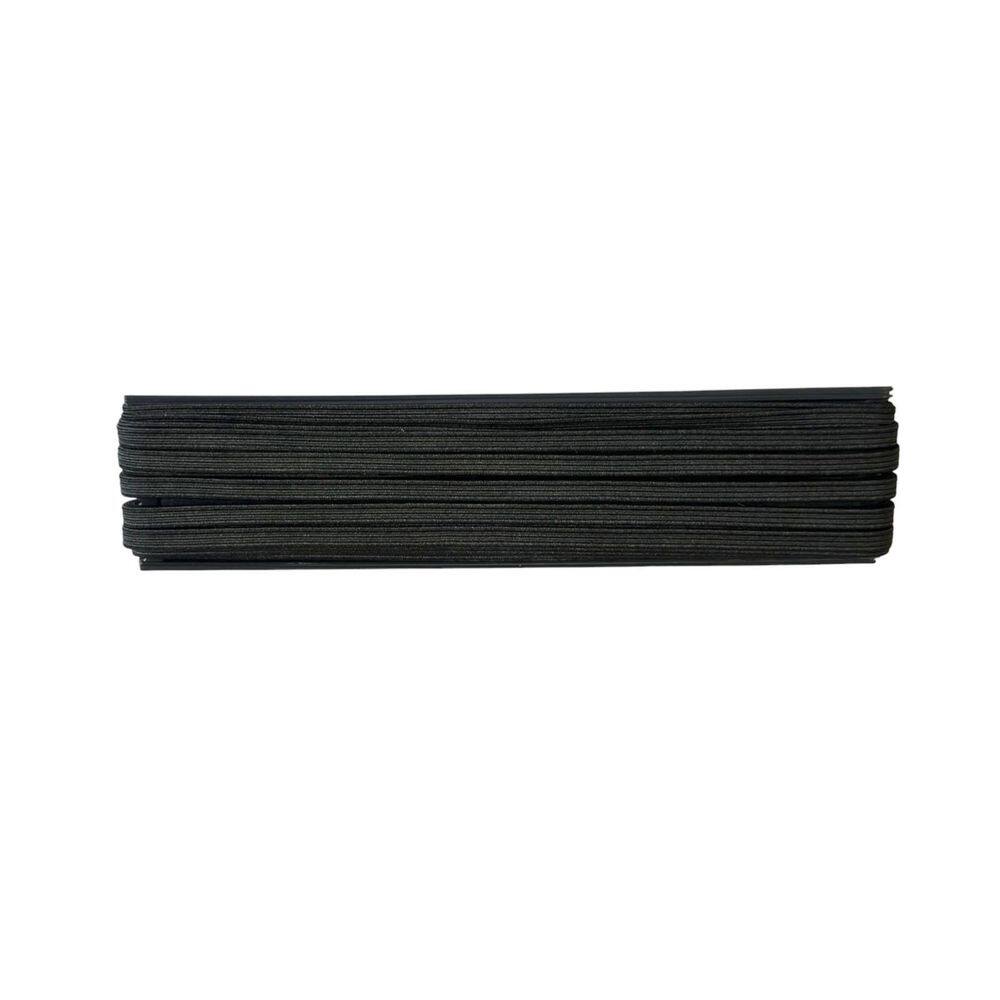 Kit 5 Elástico Chato Preto 6Mm Nº 10 De 10 Metros Costura