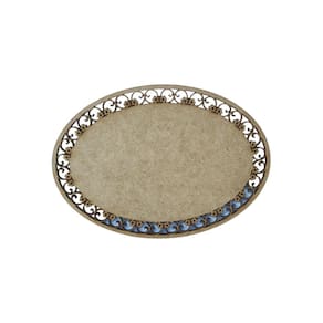 Placa Mdf Cru Artesanato Design Oval Florido Liso 35Cm