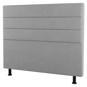 Cabeceira Cama Box Solteiro Malik 90cm Suede Cinza Claro- Abmaza